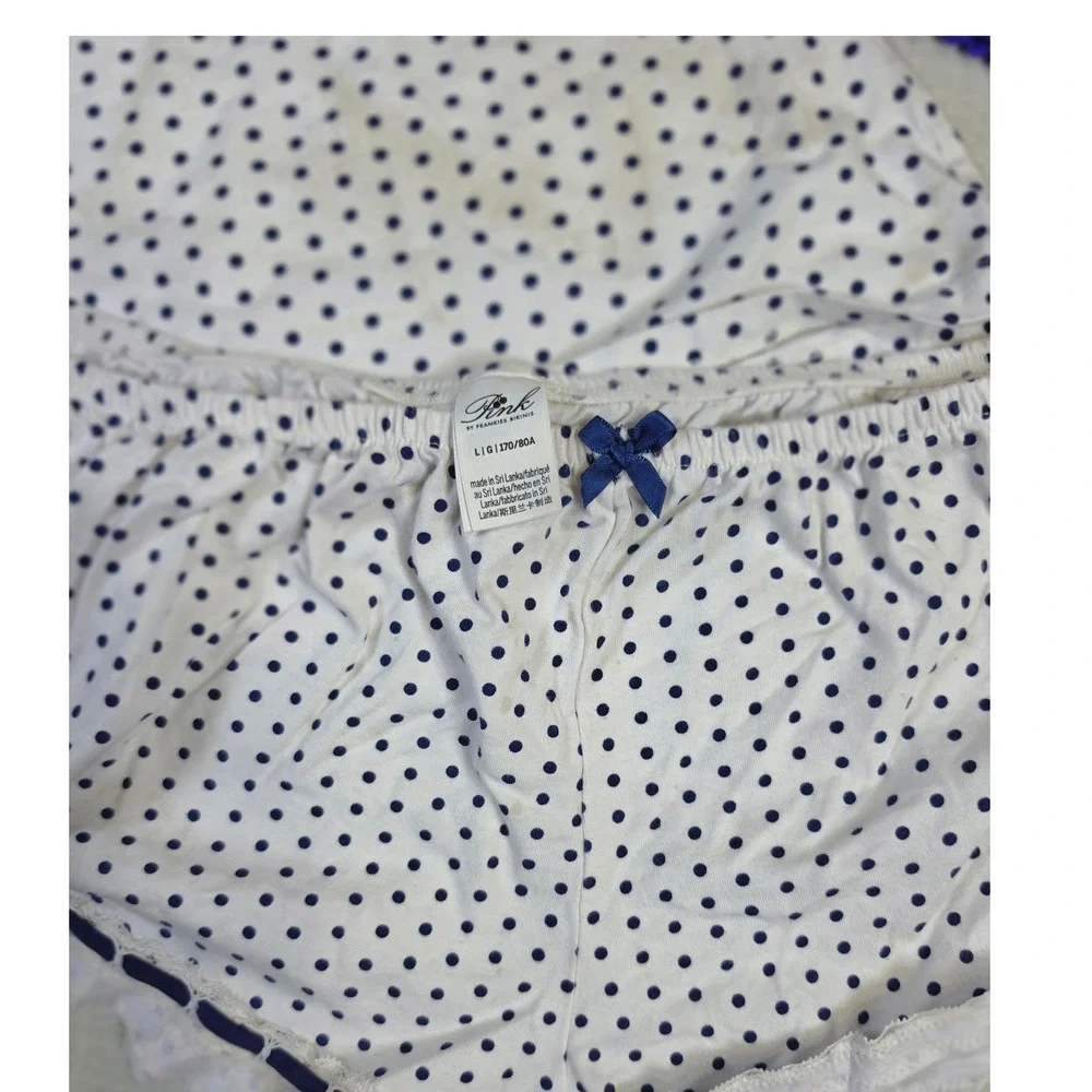 Frankies Bikinis Pink Polka Dot Pajama Set & NWT Mollys Clothing Purple Crop L